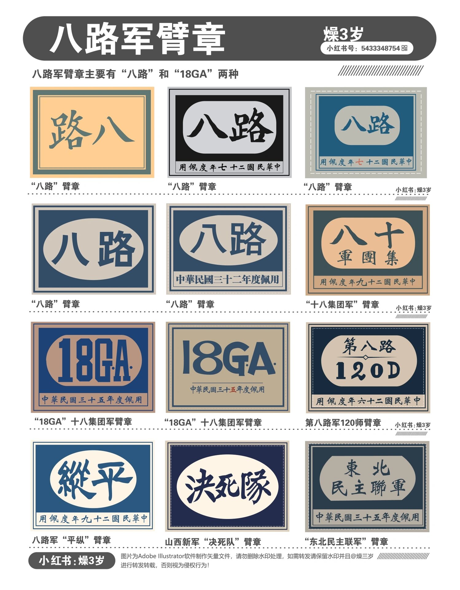 你见过哪些八路军臂章?