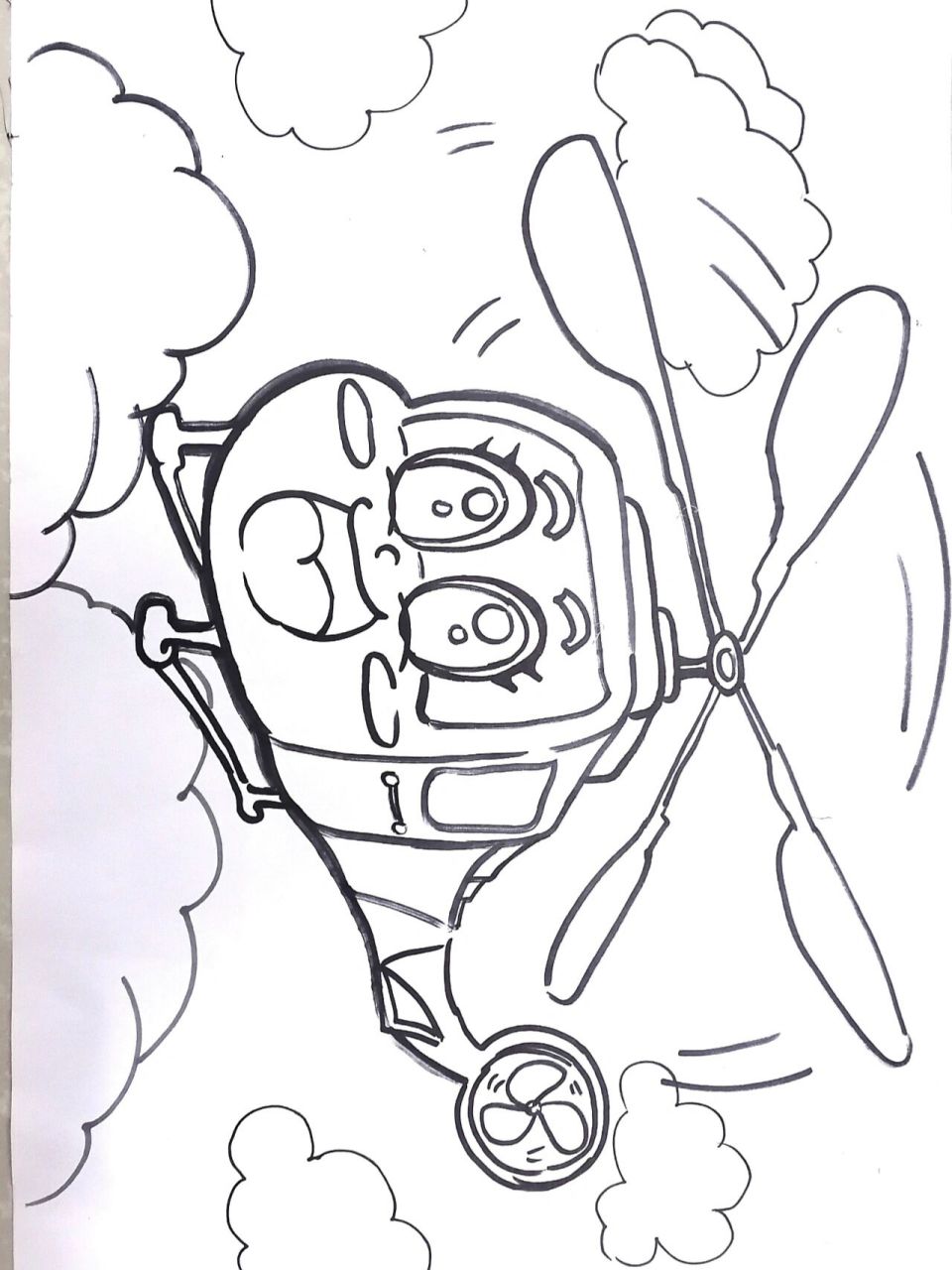 技能高考儿童画 飞机    打印纸,西瓜太郎水彩笔