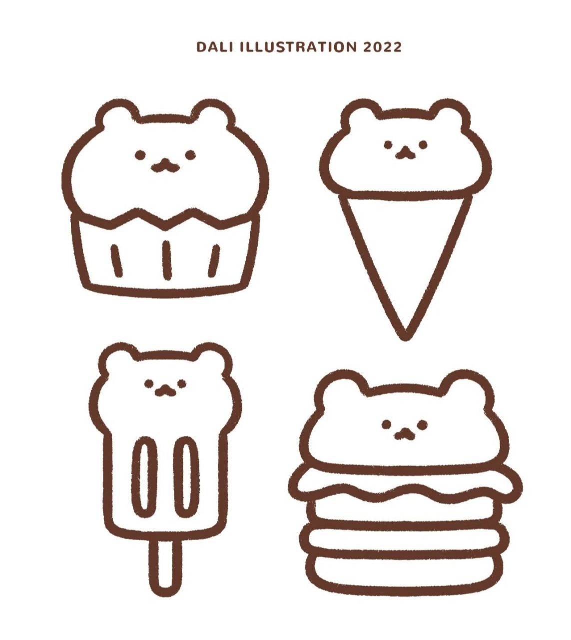 简笔画 | 一份小熊套餐送达93 一份敲可爱的小熊套餐谁忍心吃啊?