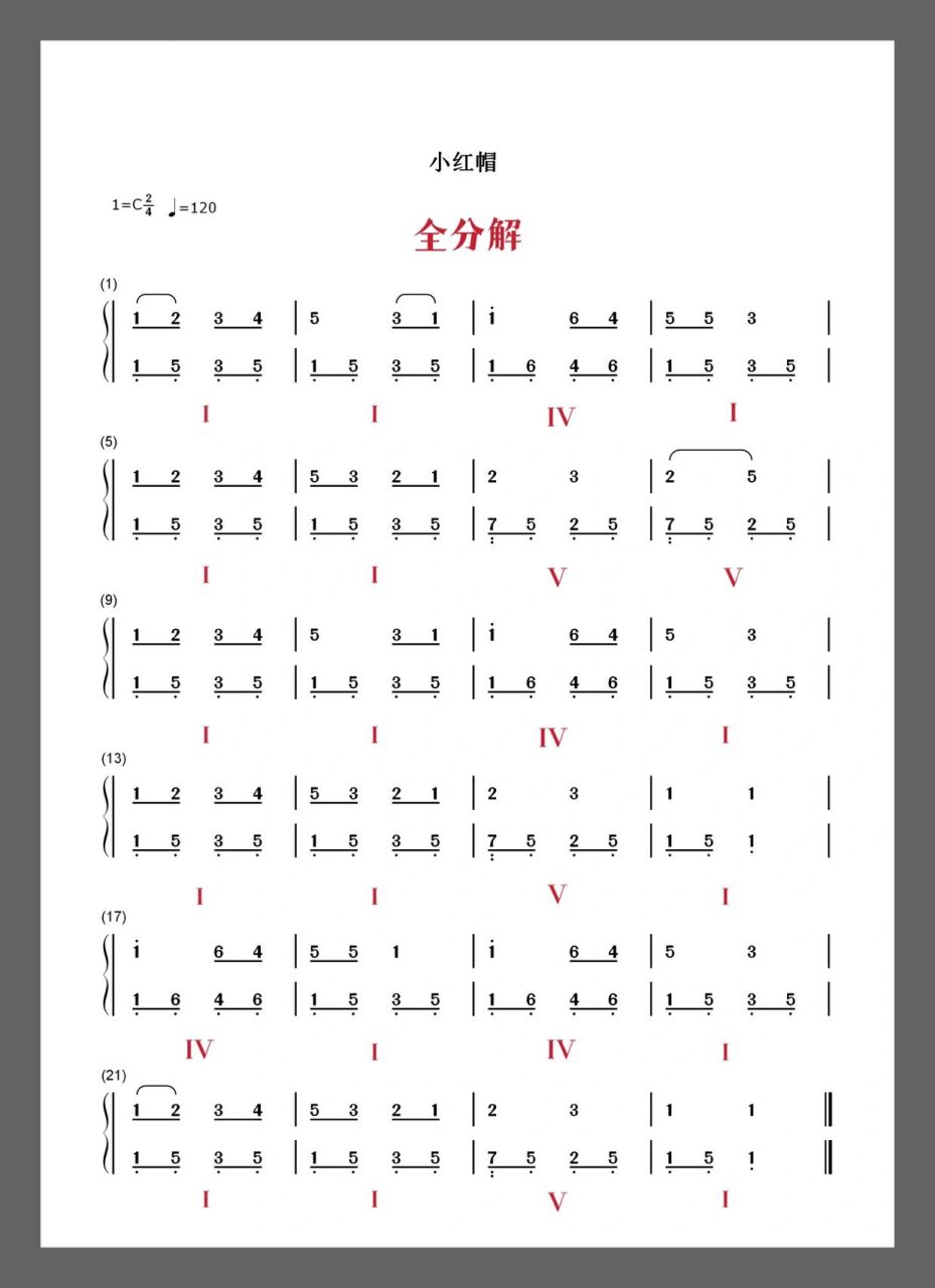 八度分解和弦简谱左手图片