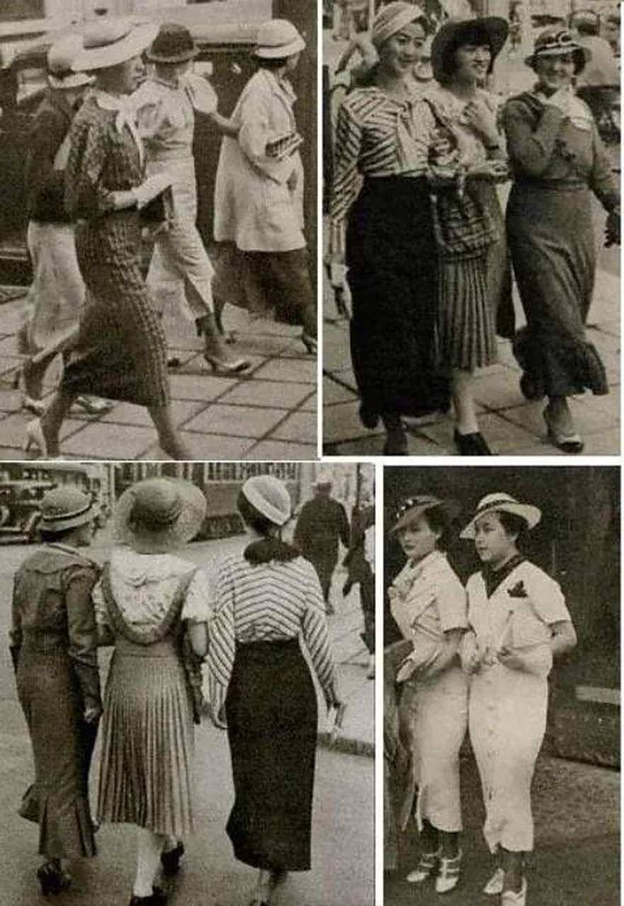 20世纪30年代,上海街头的女性,打扮很时尚.