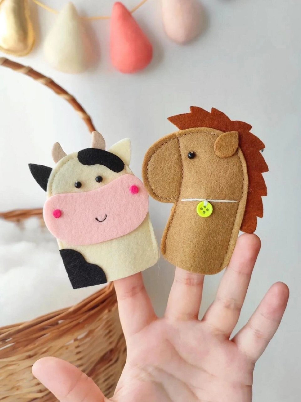 不织布手偶|农场动物(附图纸) 农场动物合集:奶牛,小马,小鸡,母鸡