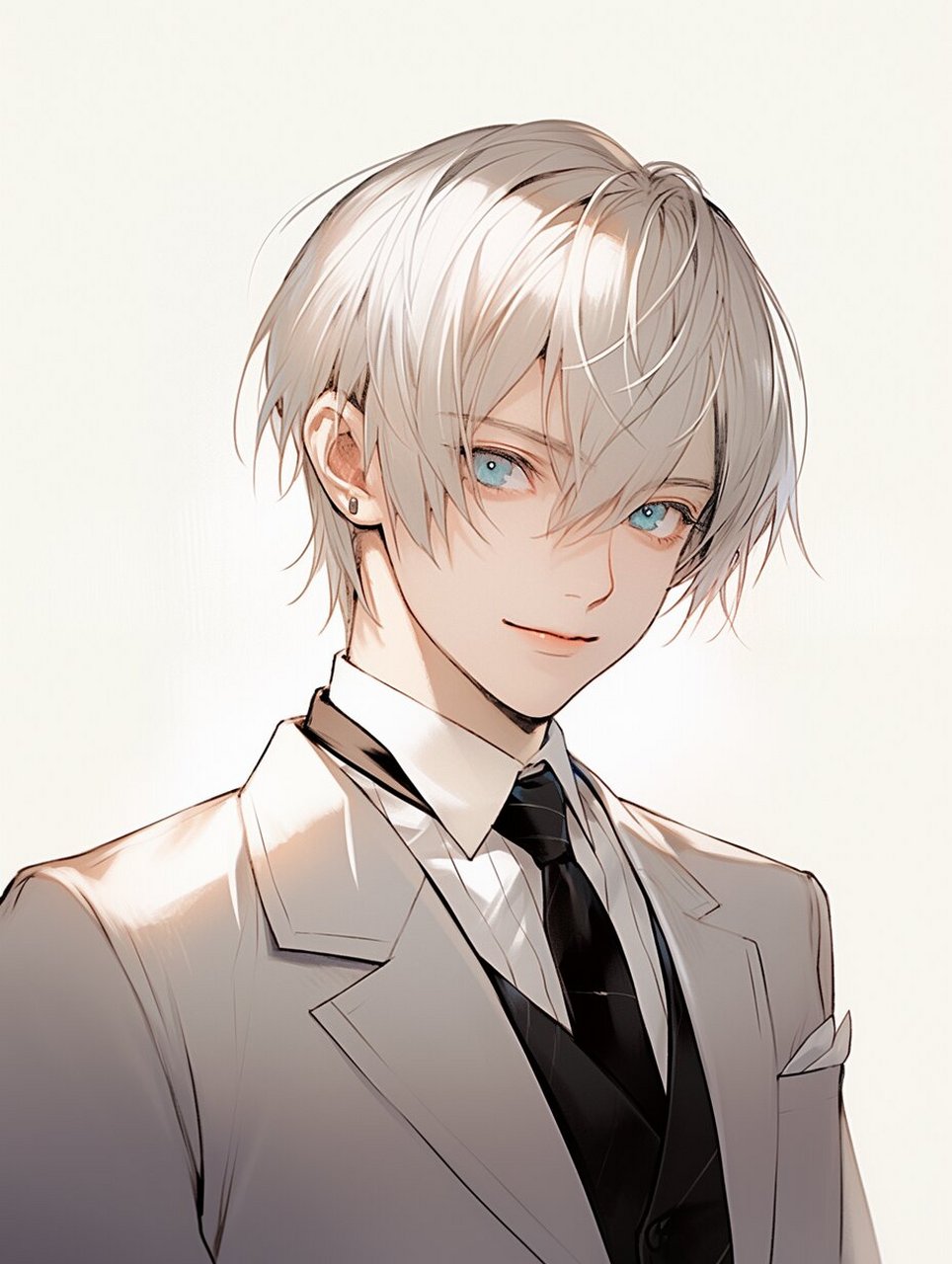 西装白发男头像