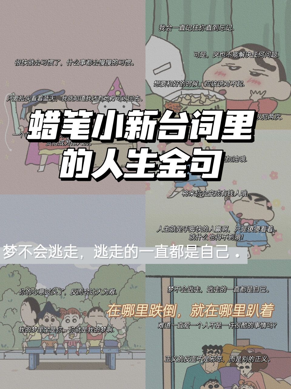 蜡笔小新台词里的人生金句 99"梦不会逃走,逃走的一直都是自己.
