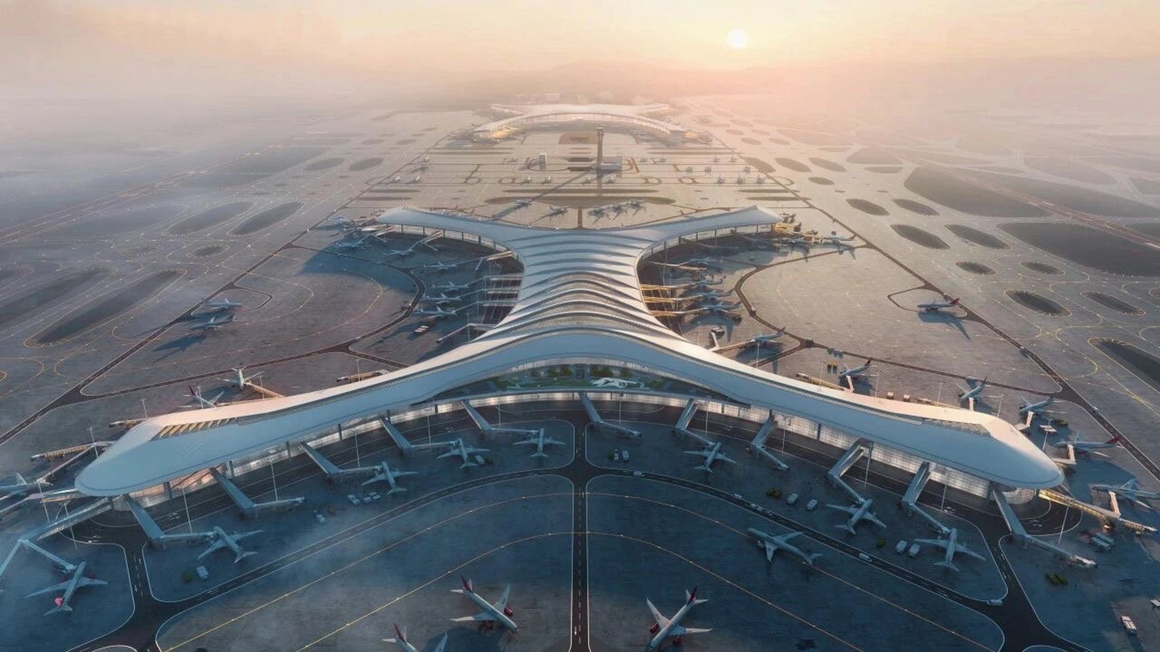 重庆江北国际机场t3b将提供飞机观景台 t3b航站楼整体造型取义于"大江