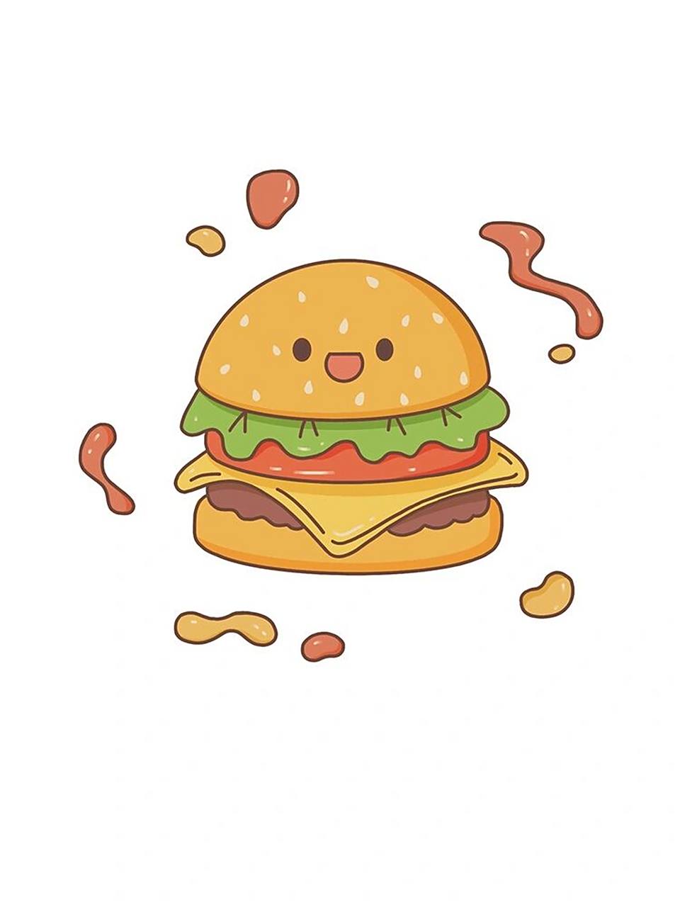 可爱的汉堡简笔画92
