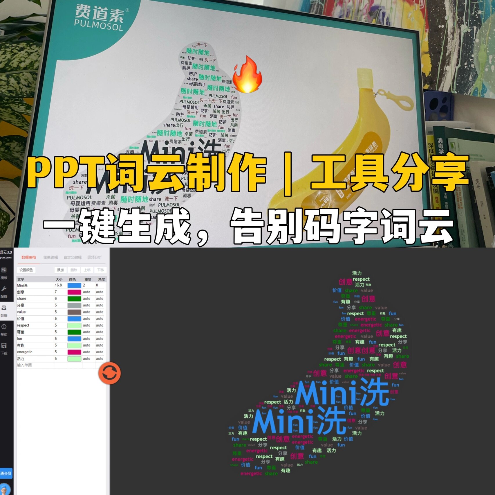 �傻瓜式词云一键生成 ppt制作网站分享