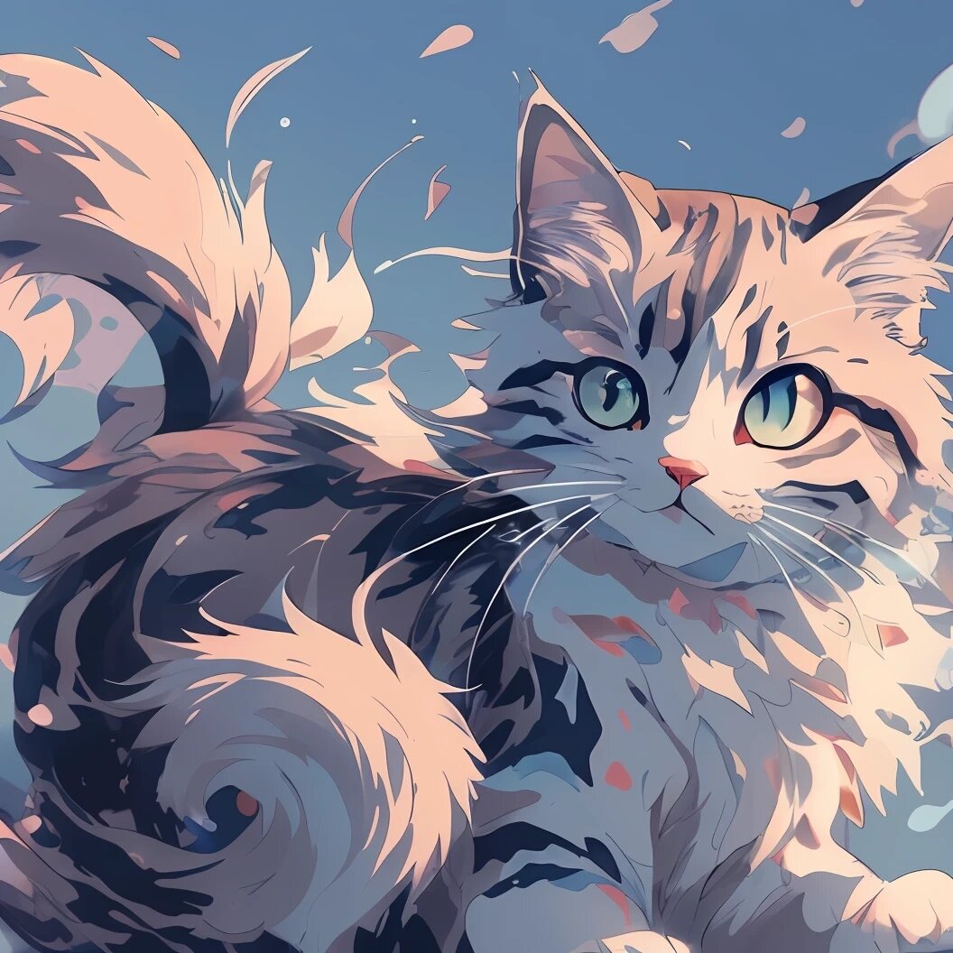 头像系列001| 皎洁月光下的缅因猫 一只来自月球的小猫 在皎洁的月光