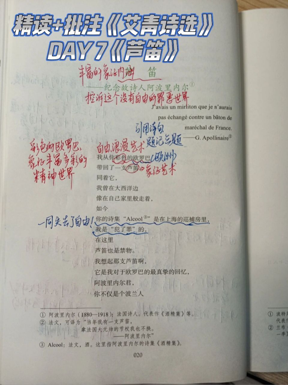 精读批注《艾青诗选》day7《芦笛》