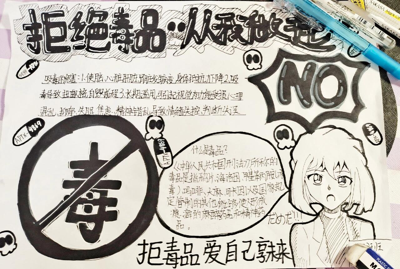 名柯主题禁毒手抄报