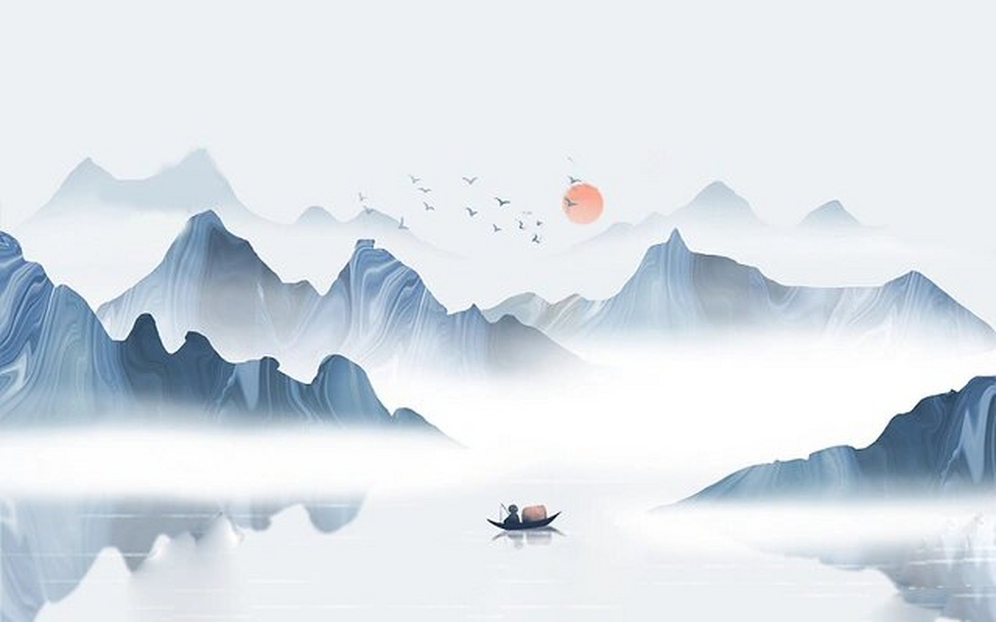 素材分享|古风山水水墨横版背景 宝子们,今天给大家分享一下,古风水墨