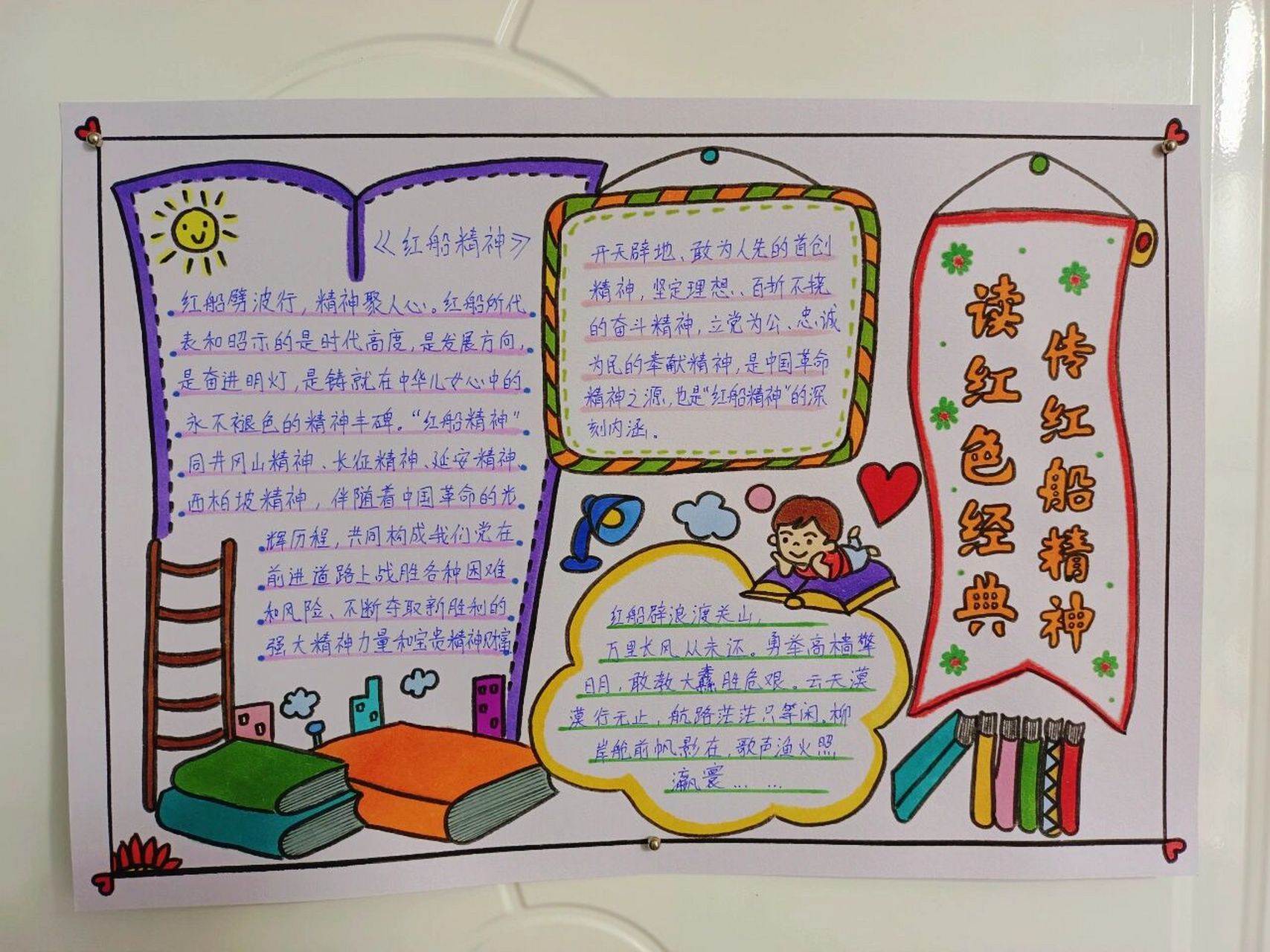 红船精神手抄报 读红色经典  传红船精神