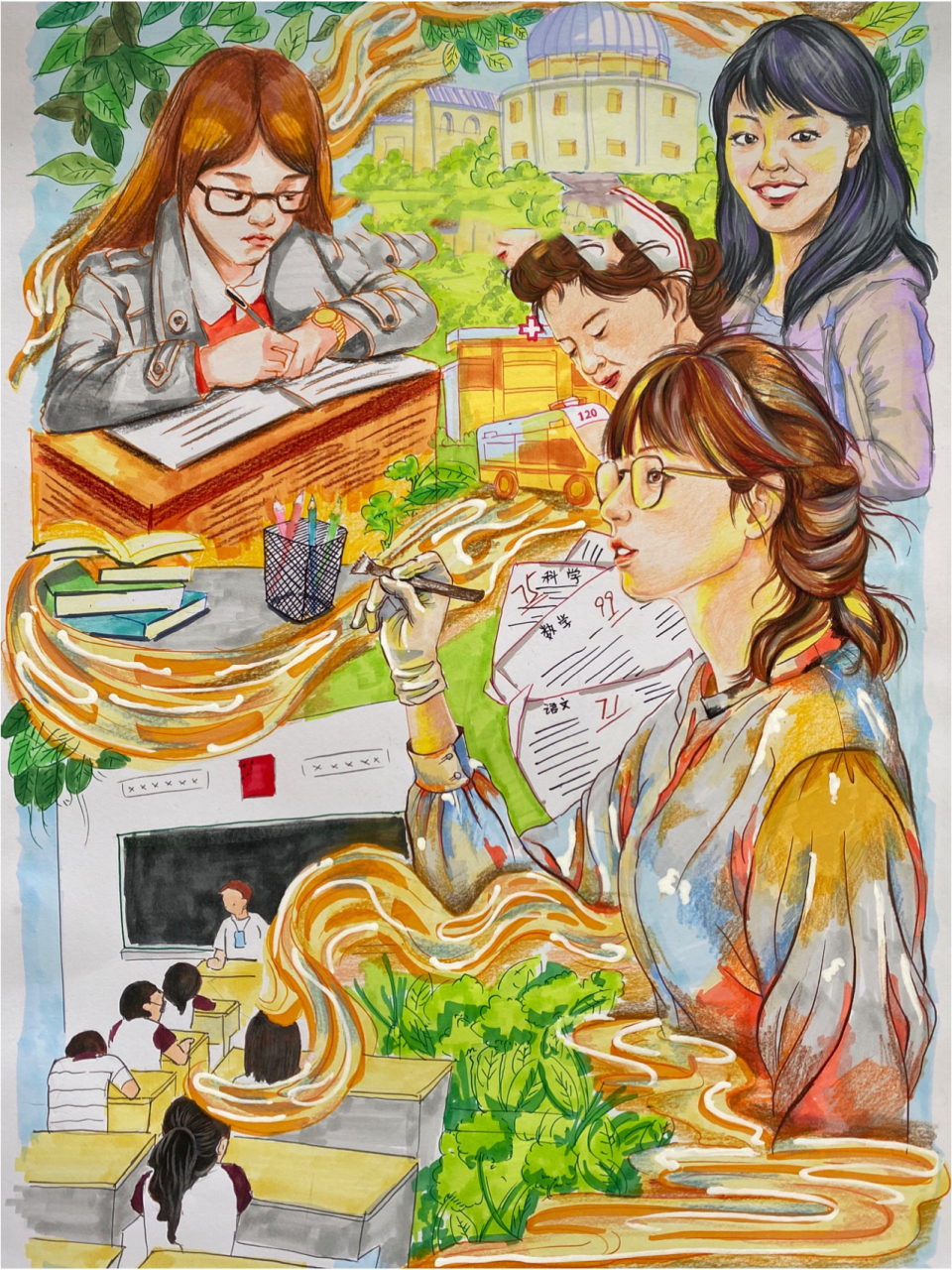 作品名称:心理漫画 学生姓名:温州实验中学  方悦 温州市一等奖 心理