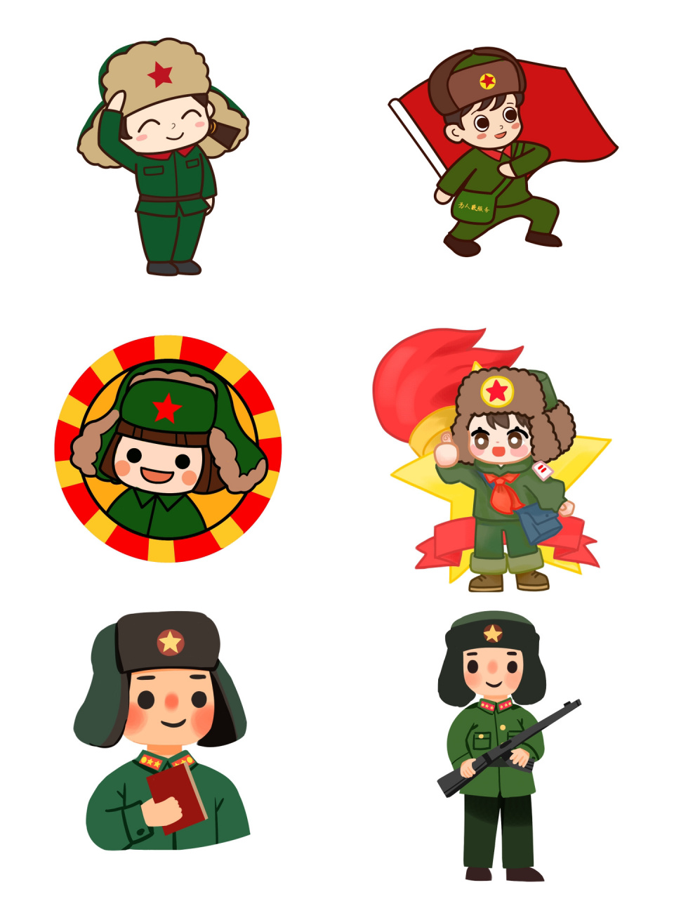 卡通q版雷锋人物97免抠素材 99今日素材 	 93学雷锋纪念日卡通