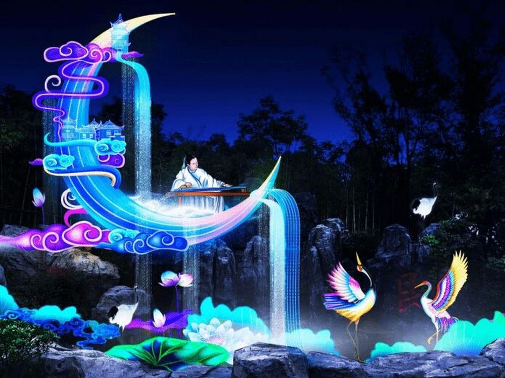 江南水乡,荷塘月色 自贡灯会,荷塘月色篇#上热门# #江南水乡