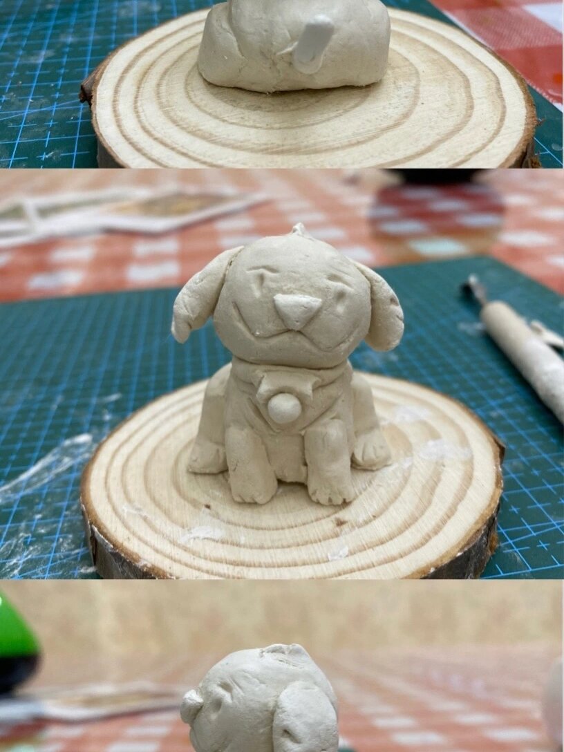 小金毛 粘土模型