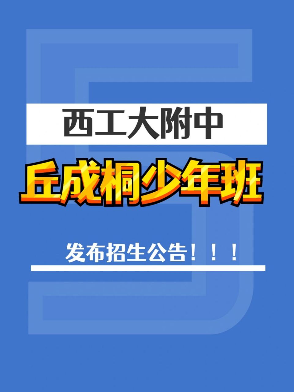 西工大附中丘成桐少年班 西工大附中丘成桐少年班 发布招生公告 一