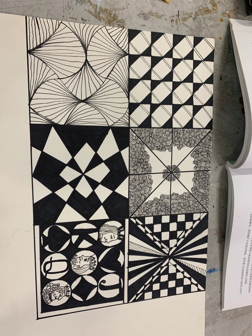 平面构成作业   第一行是有规律骨骼第二行是无规律骨骼哈 都是用马克