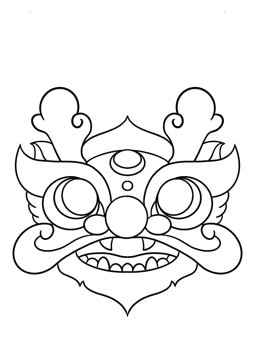 龙卡通线稿,保存图片可打印