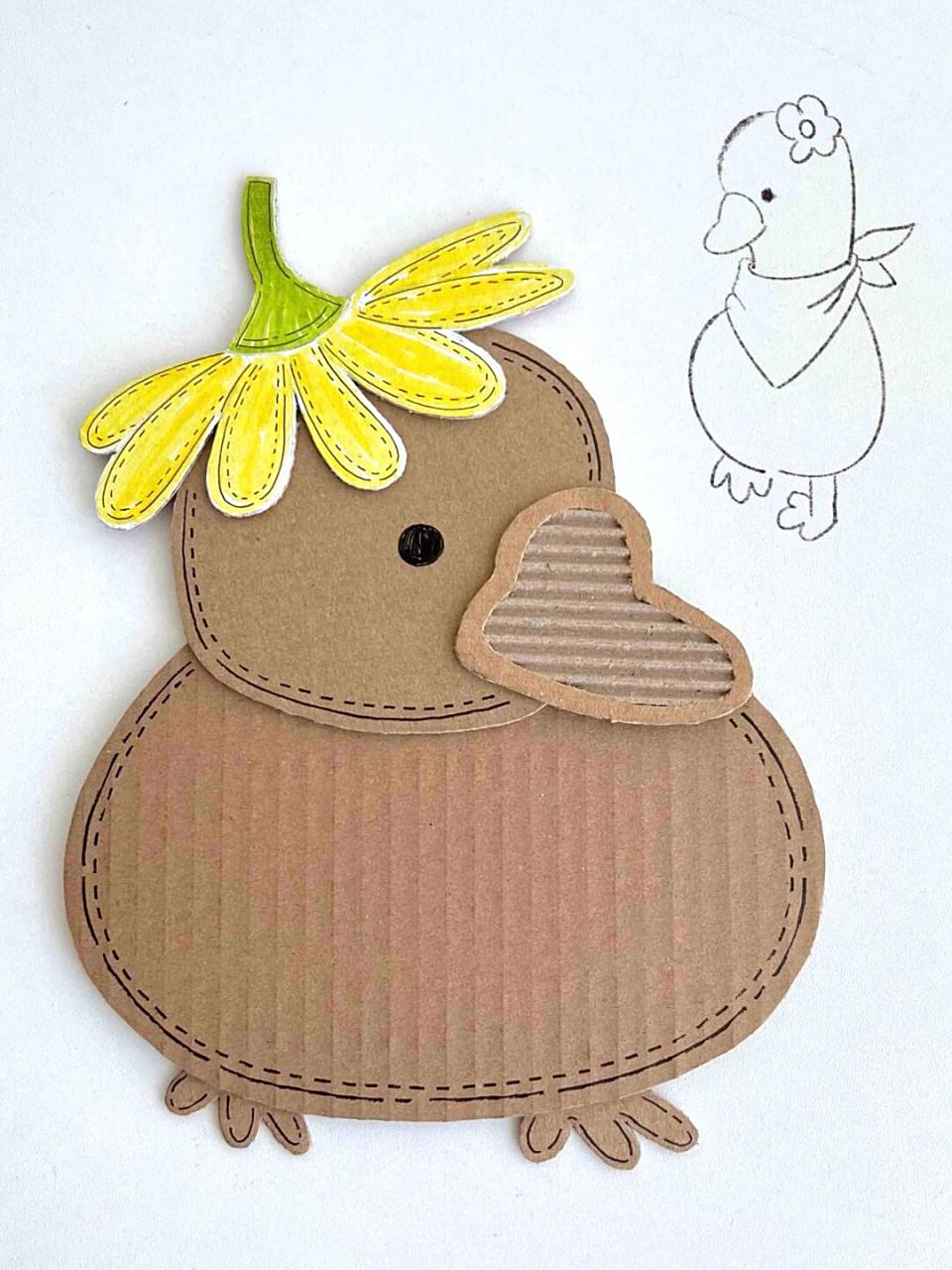 变废为宝|纸皮画创意手工《你好鸭～》08 快递箱别扔7515 裁出