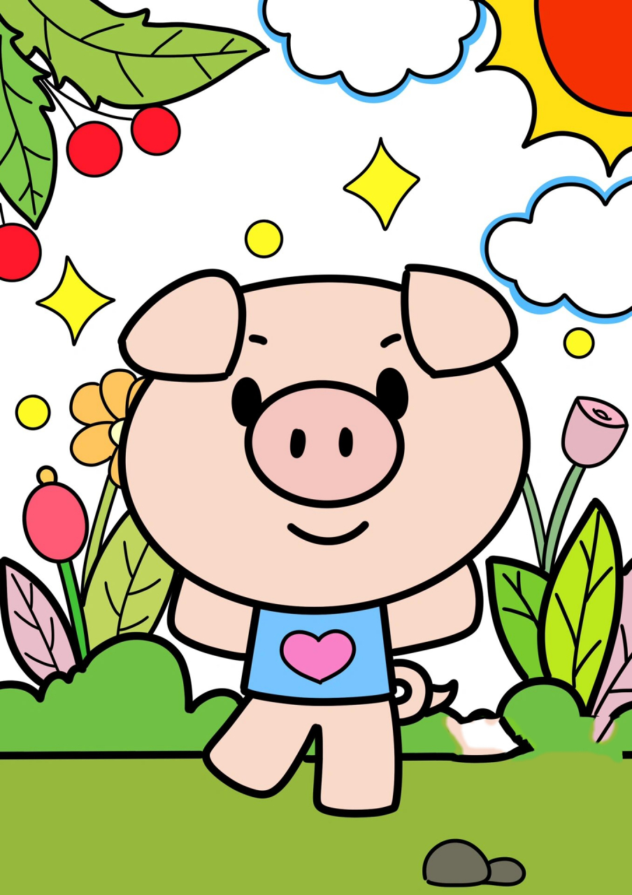 可爱的小猪99儿童创意画 动物儿童画
