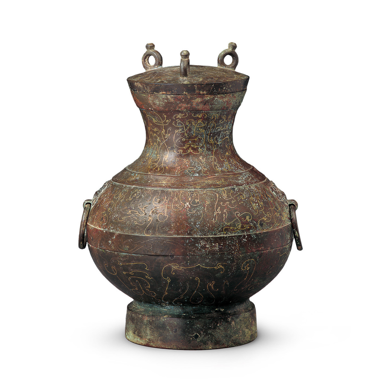 历史的图话  汉 · 西汉  错金银鸟篆纹青铜壶  高40.