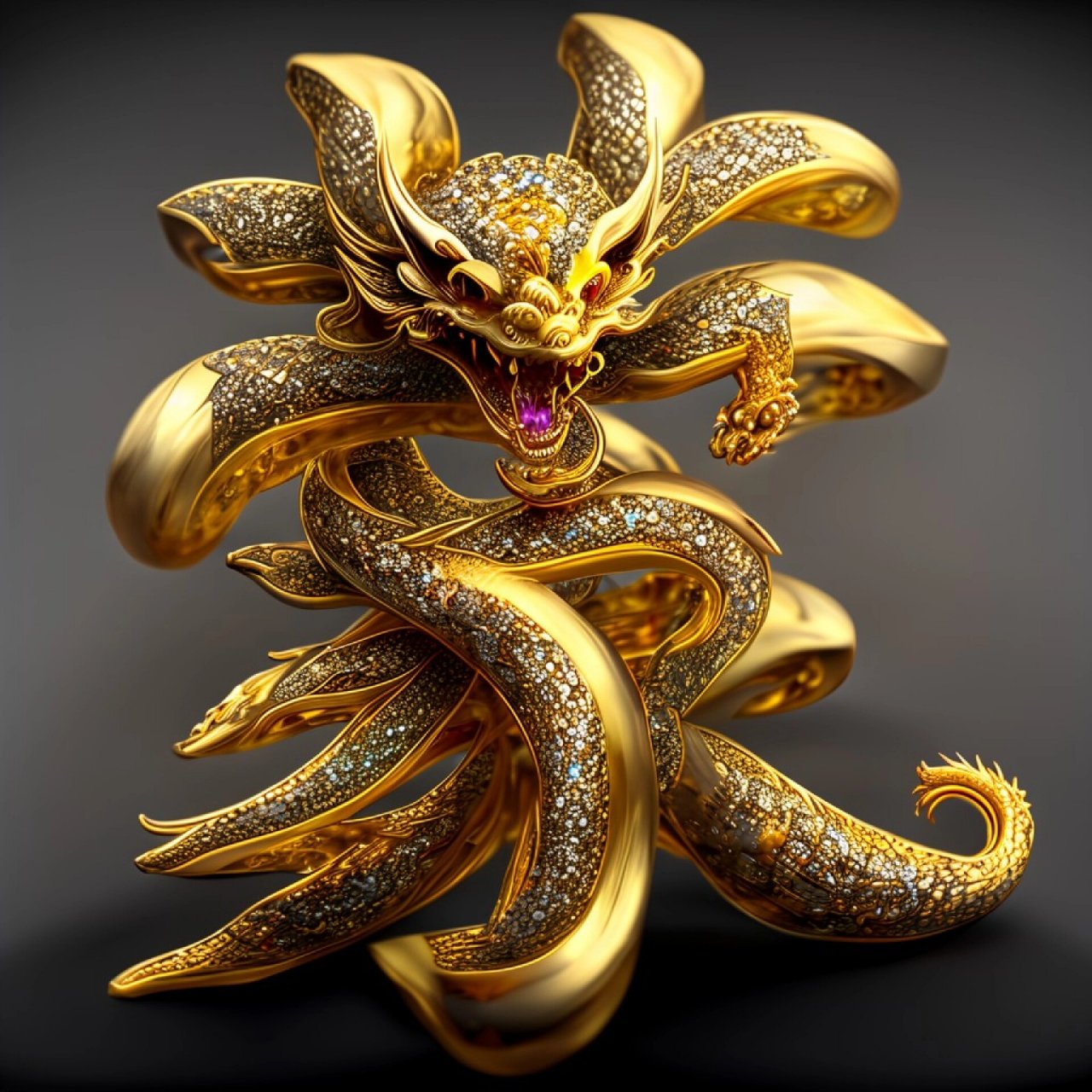 有一款立体感超强的金龙姓氏头像来啦