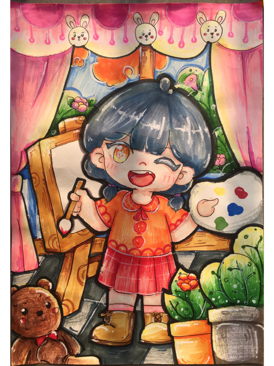 学前教育幼师儿童主题画《小画家》 适合主题《我的梦想》《我的假期