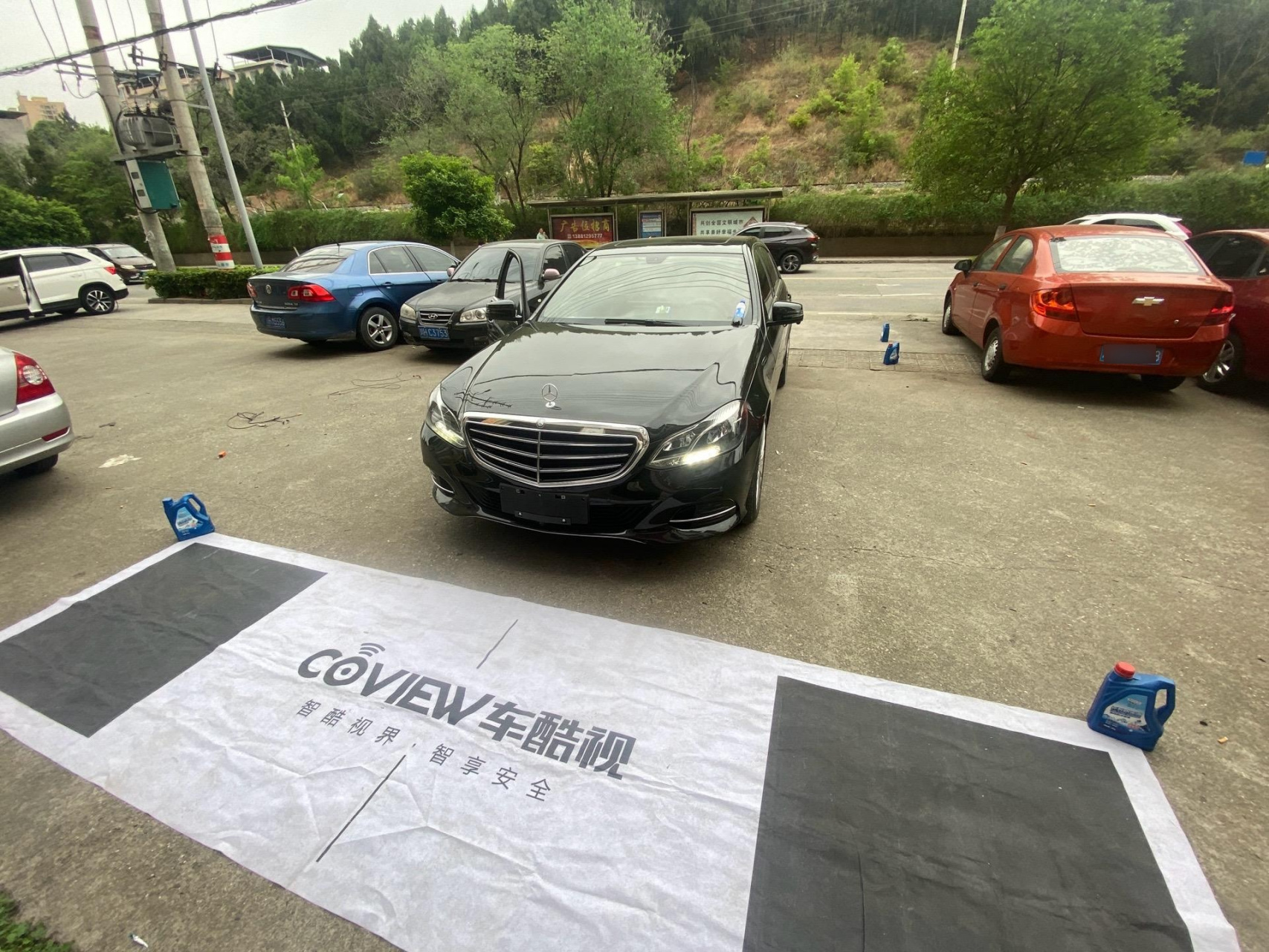 奔驰e200安装360全景一体机!