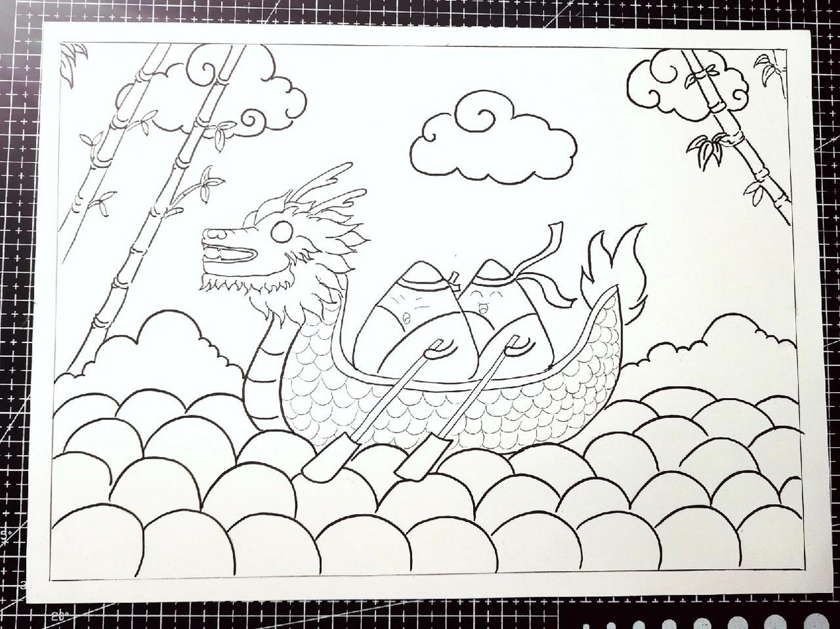 端午赛龙舟主题画      端午赛龙舟主题画