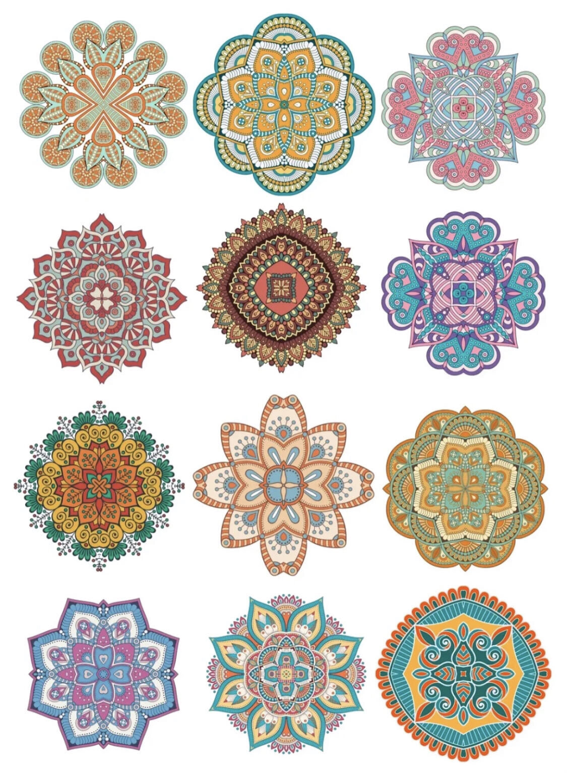 各种曼陀罗绘画填色笔控中国民族风刺绣图