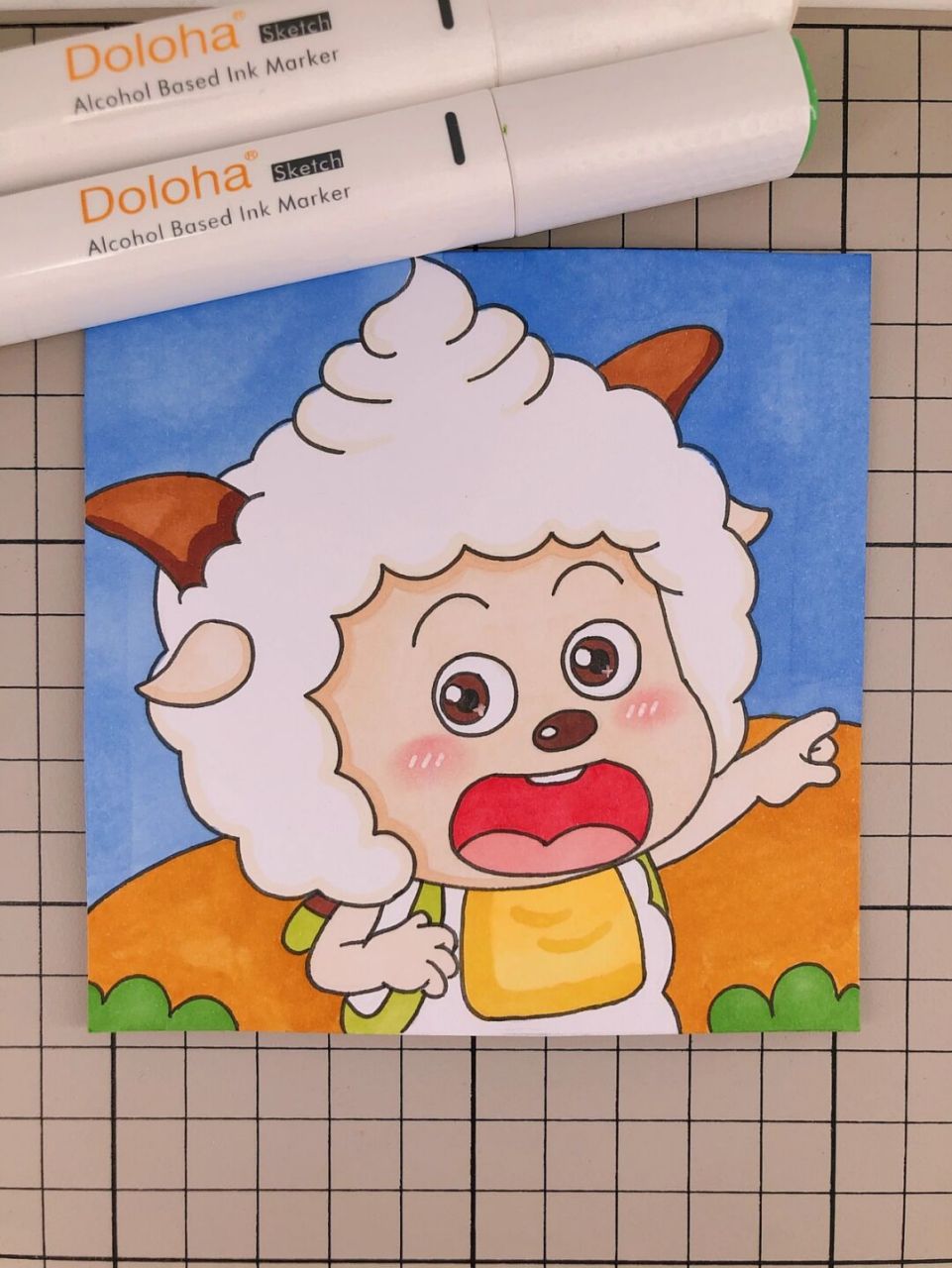 纸尺寸:10x10cm #多乐绘马克笔# #简笔画# #懒洋洋