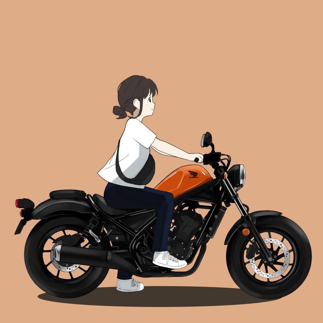 漫画机车女骑头像壁纸分享.喜欢自助下载.