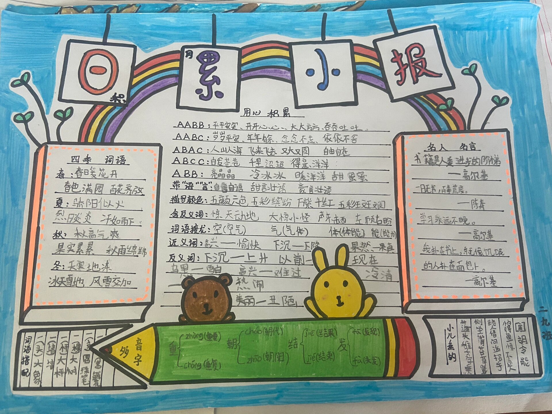 二年级语文积累卡