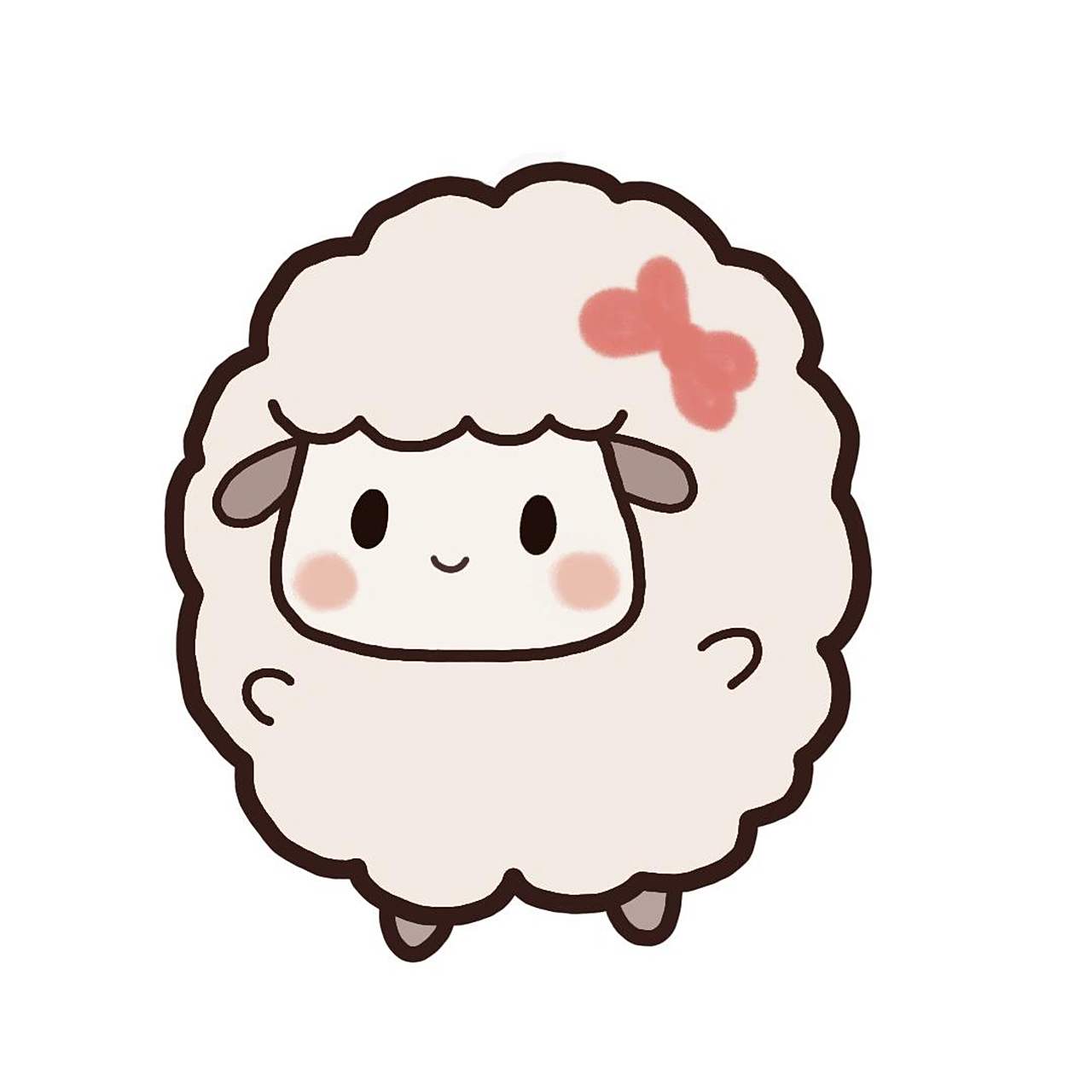 小绵羊‖可爱简笔画小动物教程‖内附色卡 99睡不着,在数羊的时候