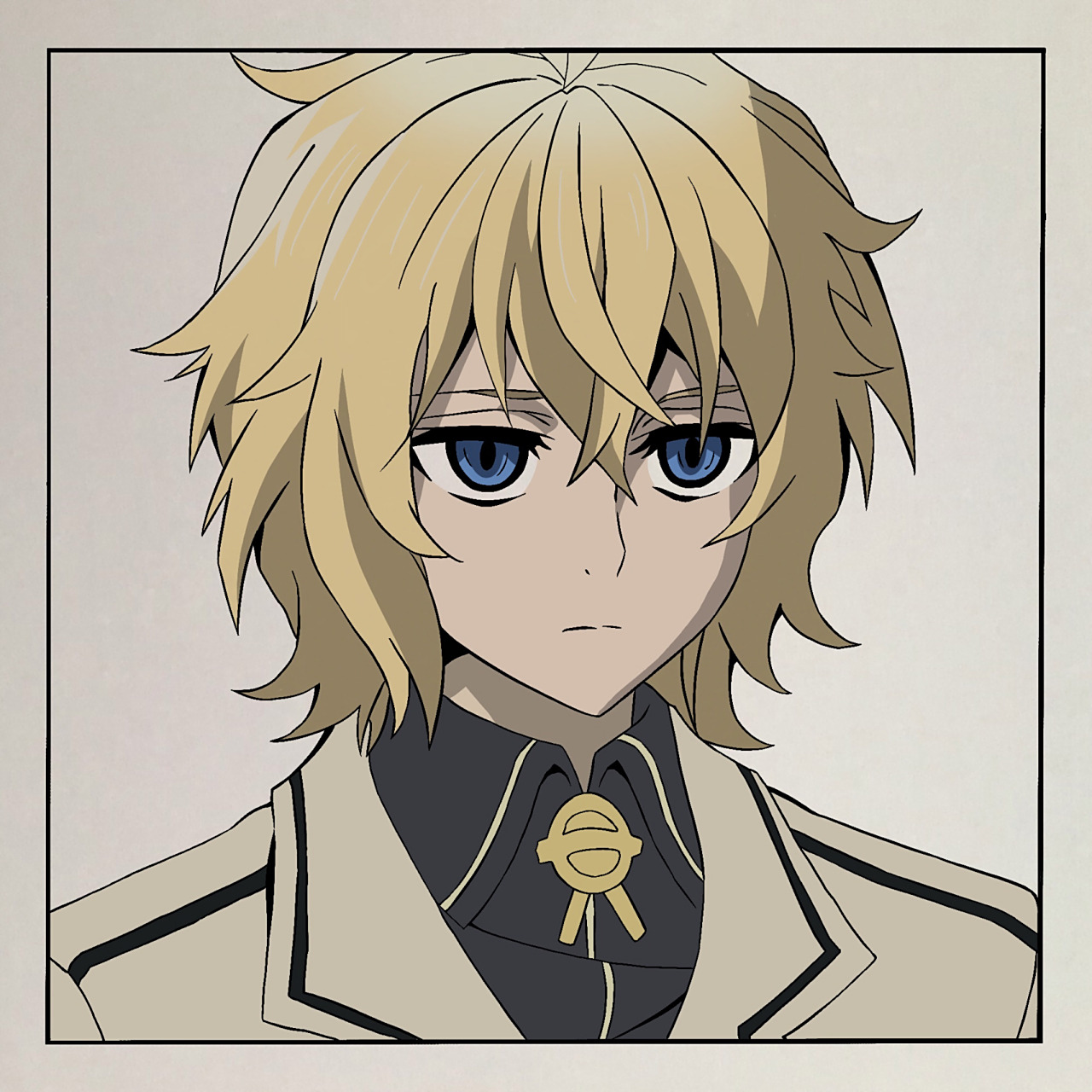 终结的炽天使米迦尔手绘教程 绘画过程 比例为正方形  软件上色  马克