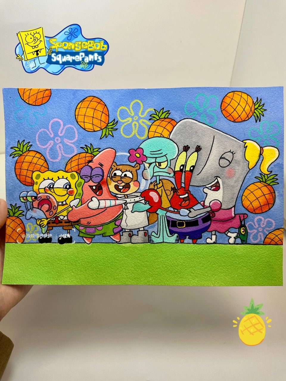 海绵宝宝全家福|马克笔手绘(附过程图) 一起来画海绵宝宝全家福吧