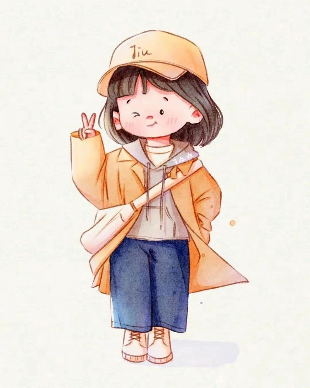 可爱卡通插画人物素材少女 萌妹穿搭 #        图片来自网络侵删 来自