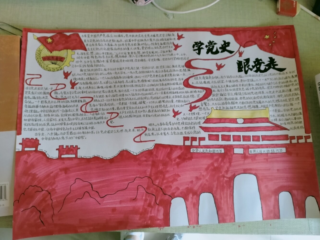 学党史 强信念 跟党走手抄报