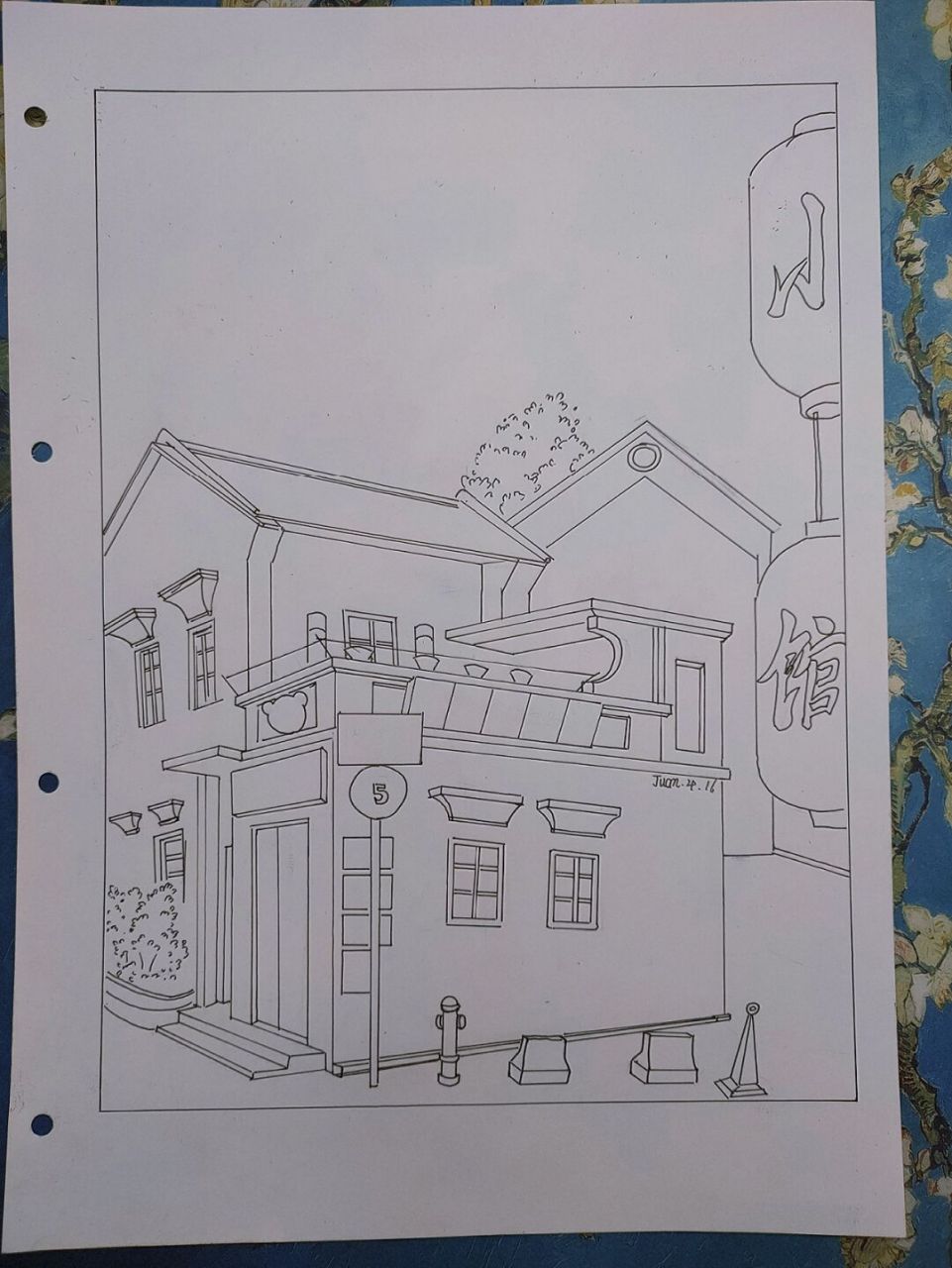 马克笔风景画(江门启明里)线稿 #马克笔画# #风景画# #马克笔风景画