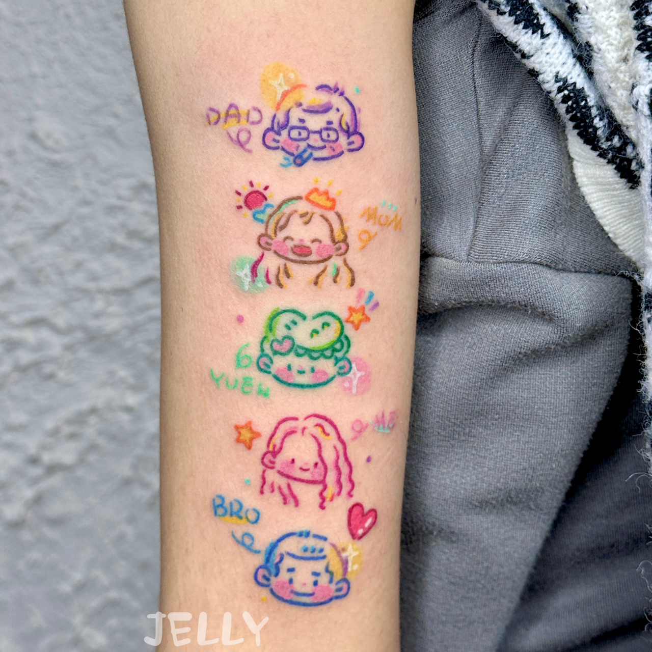 一家五口7815 这样的可爱家庭纹身你爱了吗～ 	 6015二月末去