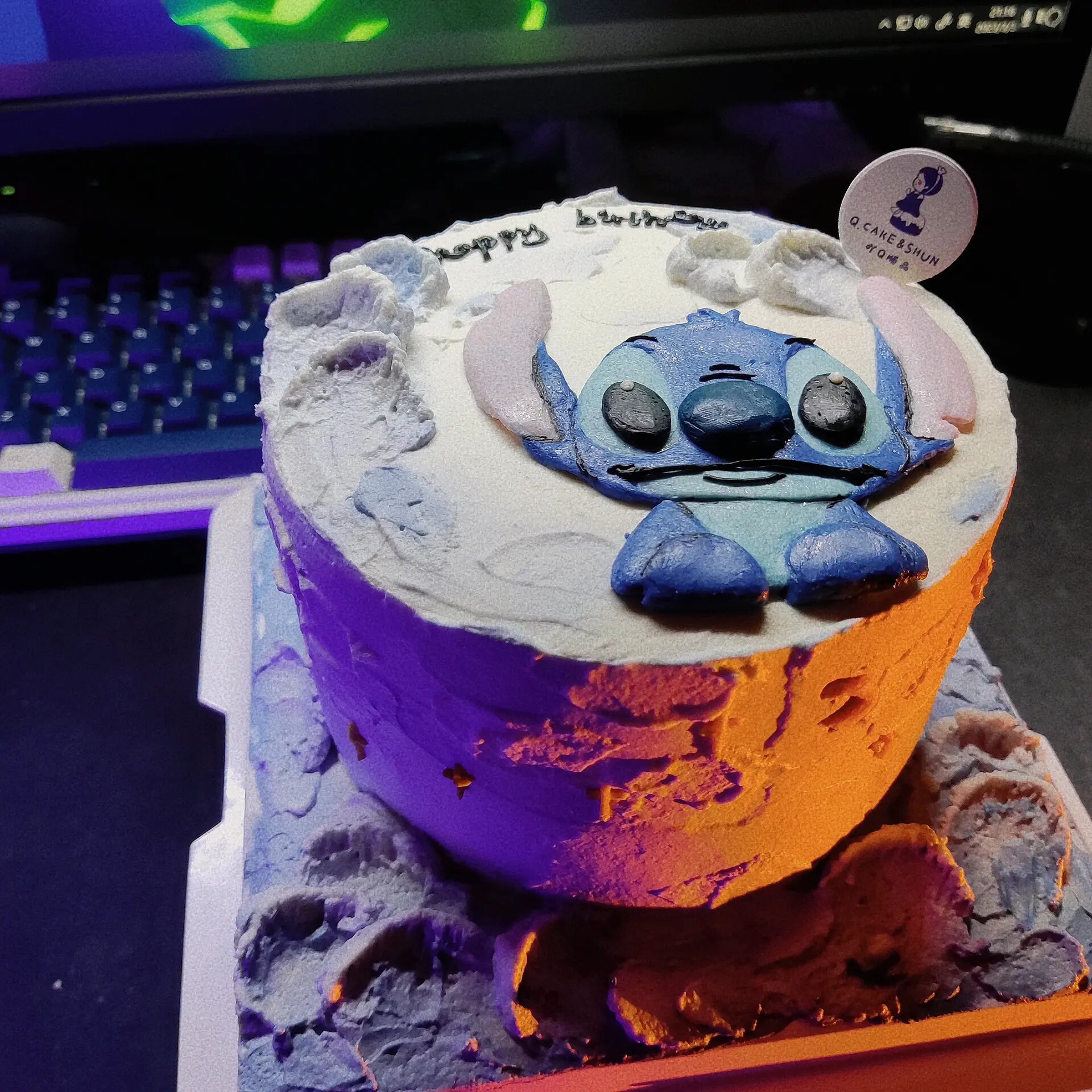 史迪仔手绘海浪蛋糕(附史迪仔简笔画)