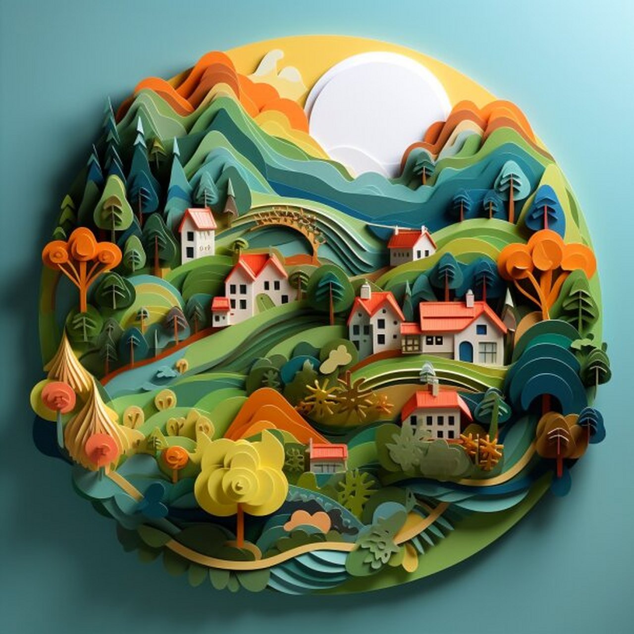 秋韵色彩 粘土画 秋天的色彩如诗如画,仿佛一幅绚丽斑斓的风景画,迷人