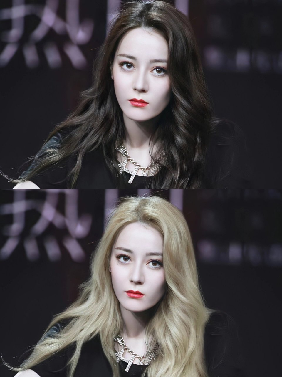 不同发色的迪丽热巴,欧美范十足