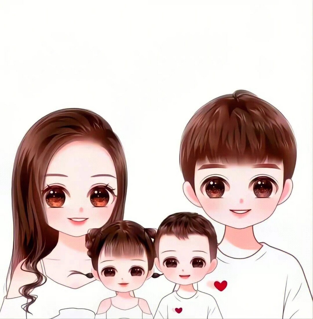 一家四口的可爱头像 兄妹情