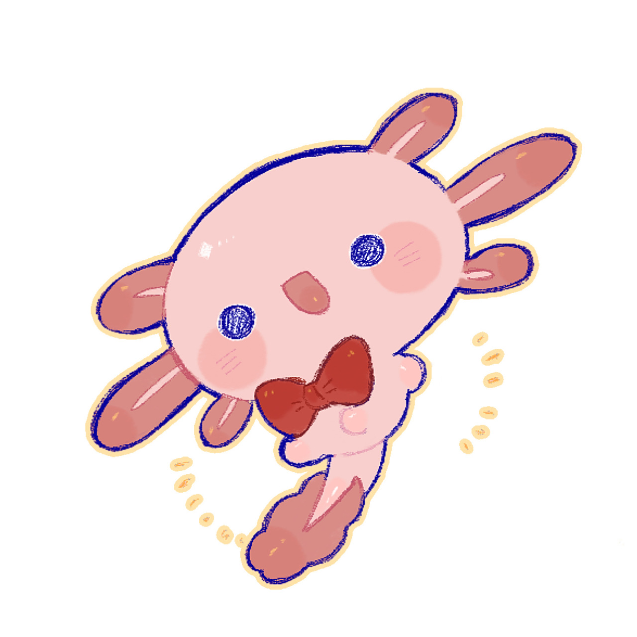 美西螈头像 画了小美西螈,自用随意,禁止商用,临摹自印什么的都可以