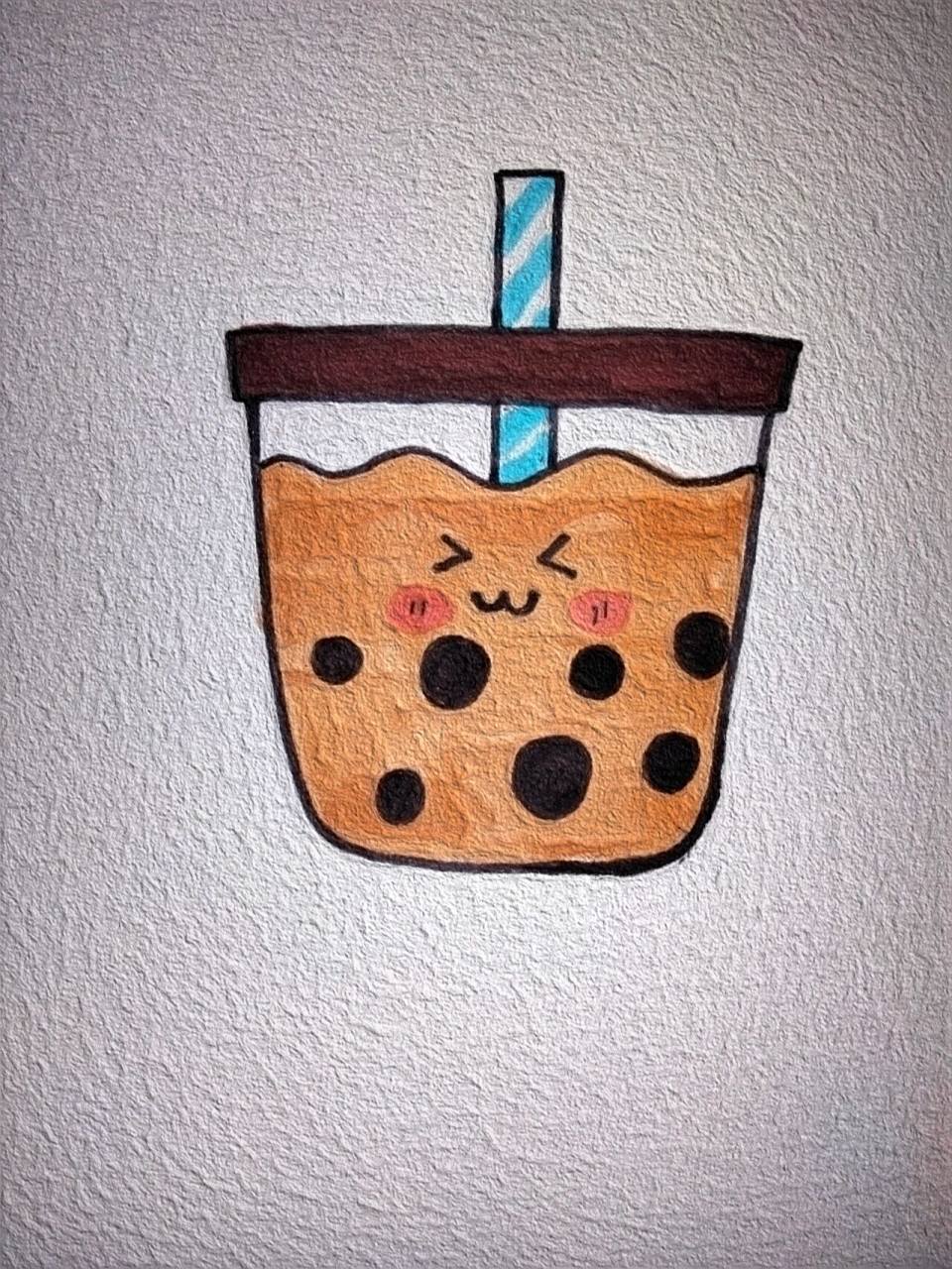 简笔画教程哦——奶茶也可以画的很可爱