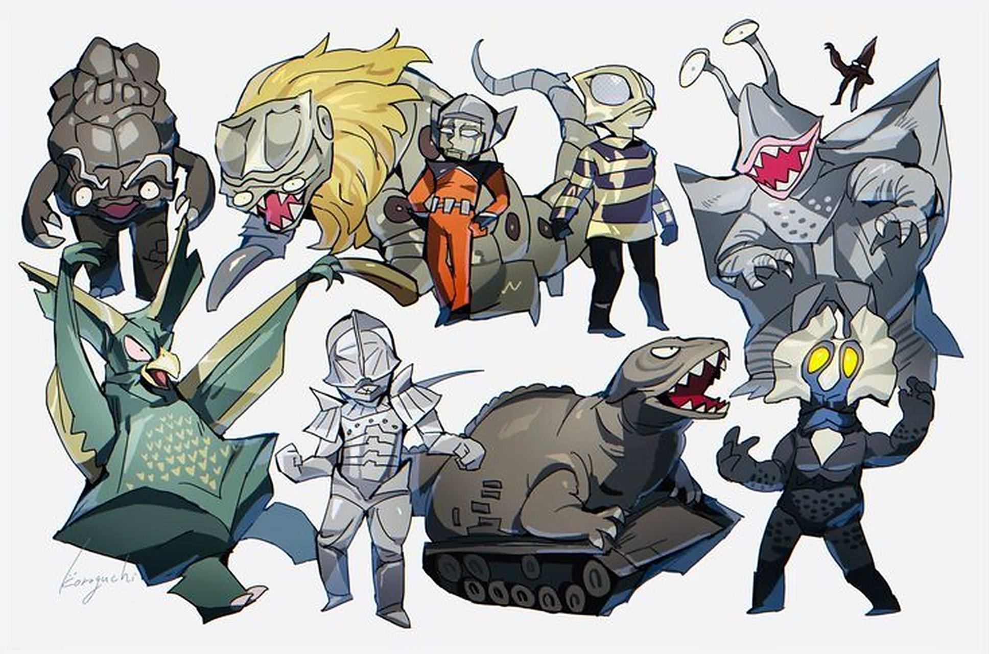 奥特曼q版可爱大怪兽合集~ 02 02 02 广州今天太冷了 看看哪只