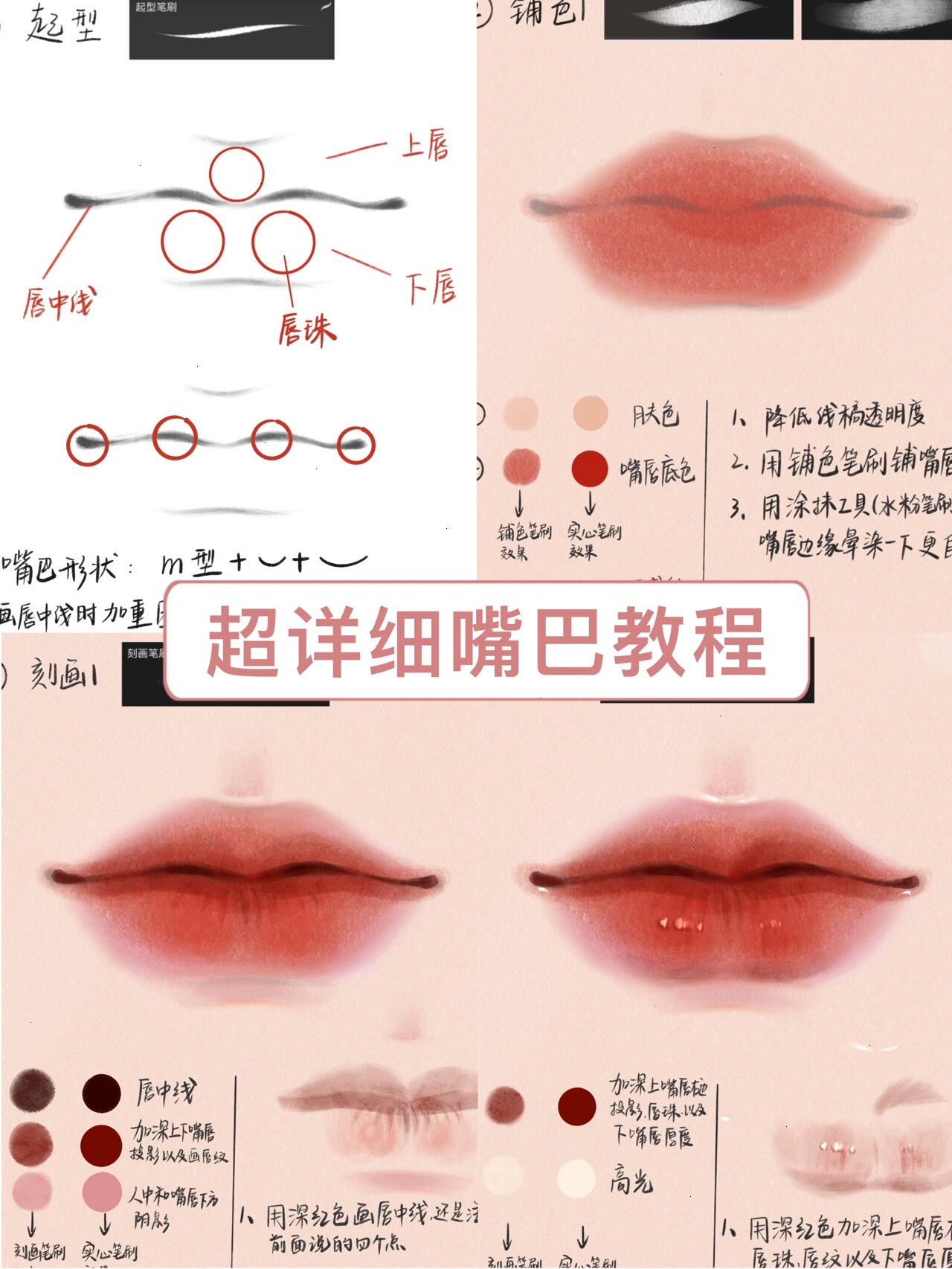 依然是图片步骤写的清清楚楚,大家快去画起来吧!