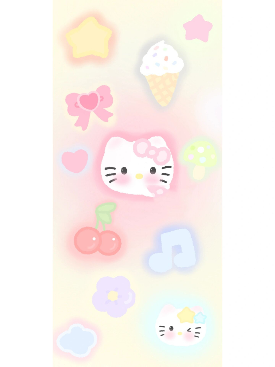 kitty壁纸 画了一个很甜滴背景图